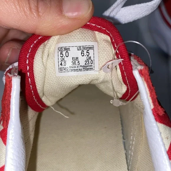 Vans Old Skool Checkerboard Racing Red Checkered Sneakers, Size 5.0 - Picture 7 of 9